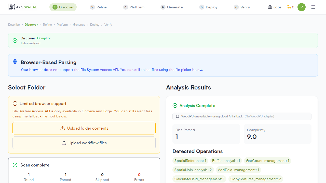 Migration engine analysis of legacy ArcPy operations and linked workflow assets